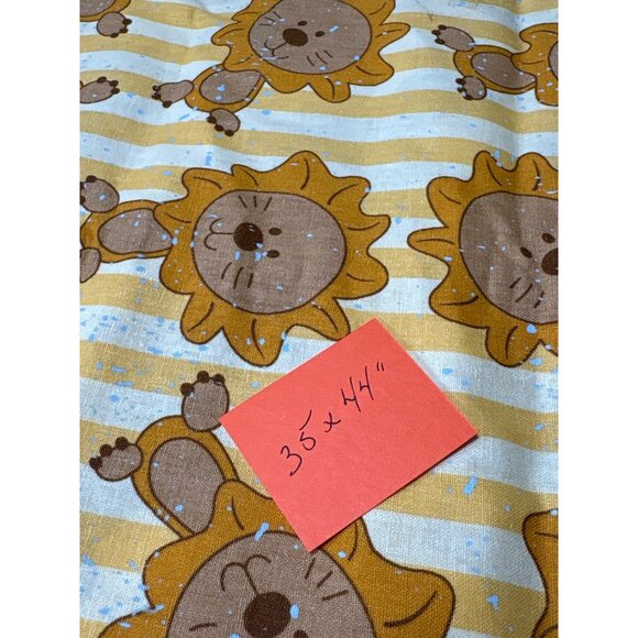 Joann Exclusive Lion Print Cotton Fabric 35x44" Yellow & Brown for Quilting & Cr - Picture 4 of 5